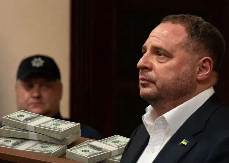Сергій Ребров біля пачок доларів для застави Андрія Єрмака