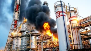 Пожежа на установках НПЗ Лукойл-Пермнафтеоргсинтез у Пермі після удару ЗСУ