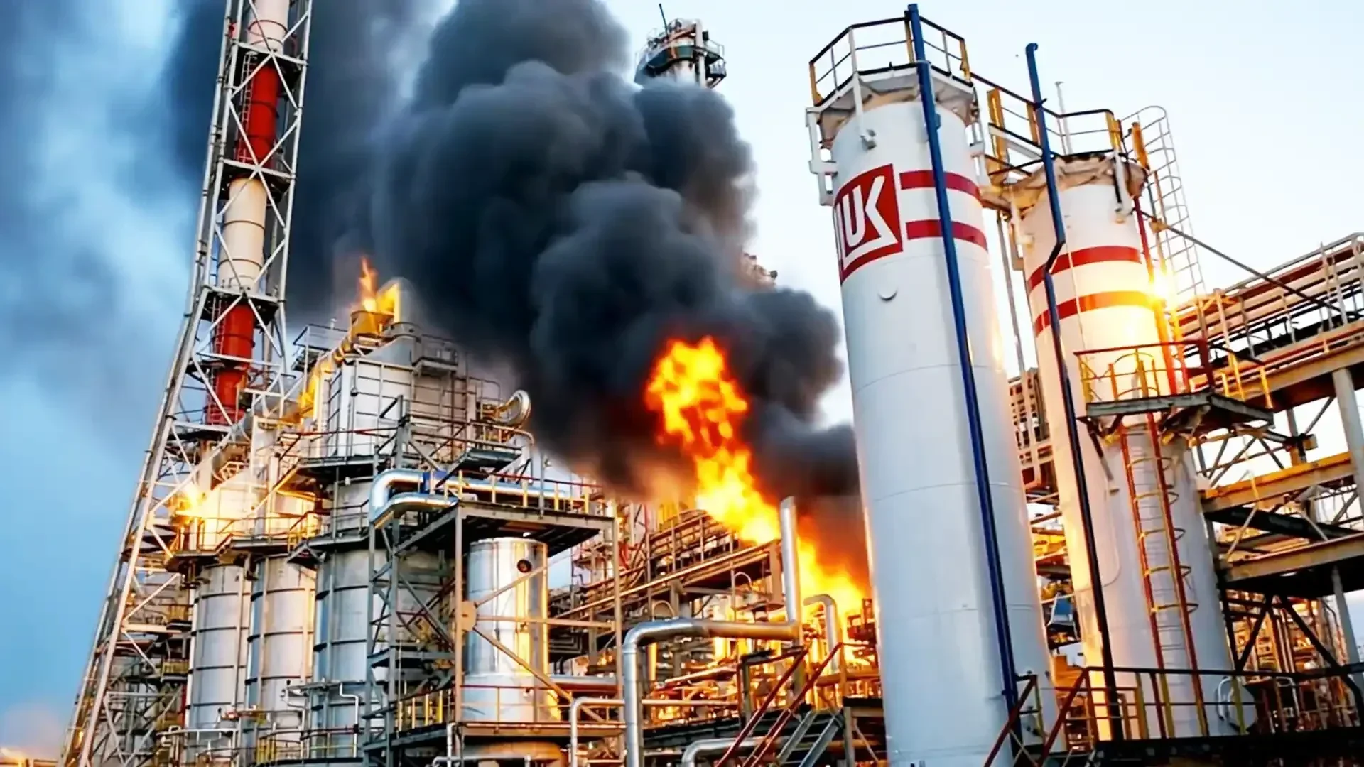 Пожежа на установках НПЗ Лукойл-Пермнафтеоргсинтез у Пермі після удару ЗСУ