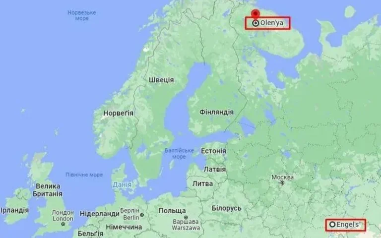 аеродром оленья на карті