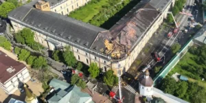 Пошкоджений Будинок органної музики в Дніпрі після атаки РФ