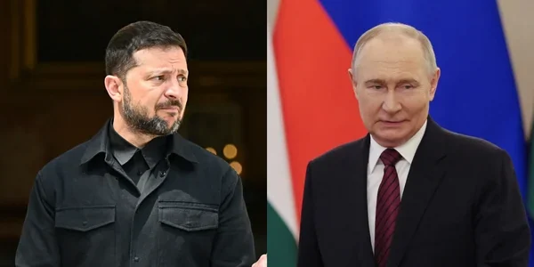 Володимир Зеленський і Володимир Путін, зустріч яких Кремль відхилив на саміті G7