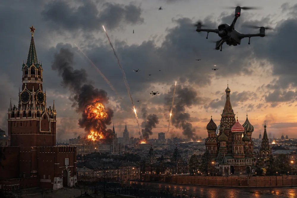 Дрони атакують Москву: вибухи над Кремлем і собором Василя Блаженного