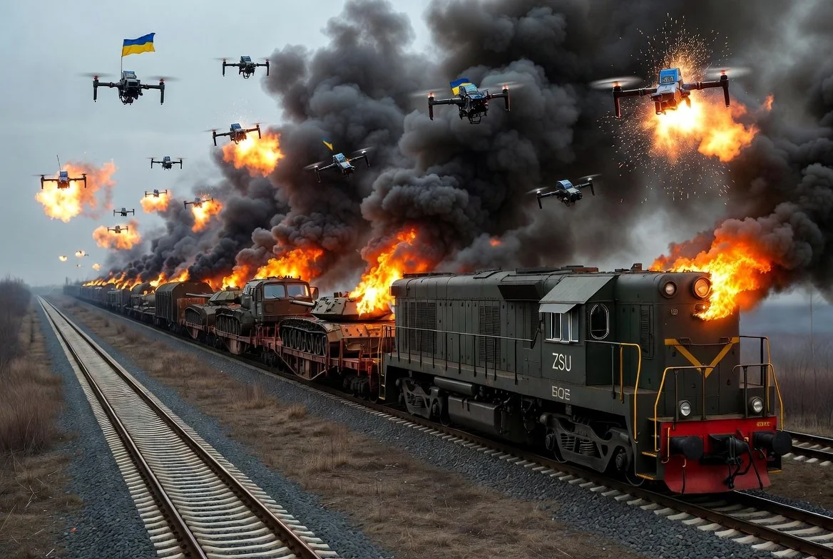 Російські дрони атакують локомотиви на станції Лозова з вибухами та пожежами