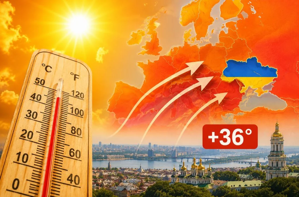 Жара до +40°C: стрелки показывают движение африканского воздуха к Украине на карте