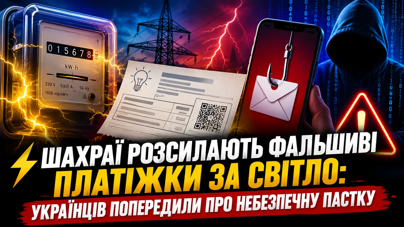 Фальшиві платіжки за світло: шахраї використовують фішинг для викрадання даних