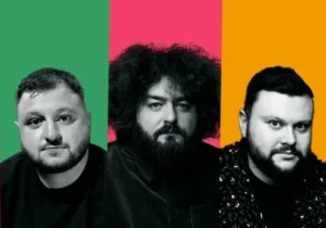 Комік Олександр Венедчук з учасниками ВКВ на яскравому колажі