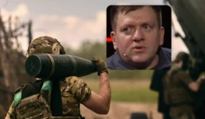 Військовий ЗСУ з ракетою та портрет полоненого Антона Мілаєва на Херсонщині