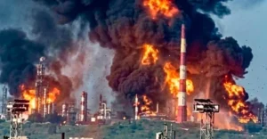 Пожежа на Сизранському НПЗ після удару дронів ЗСУ