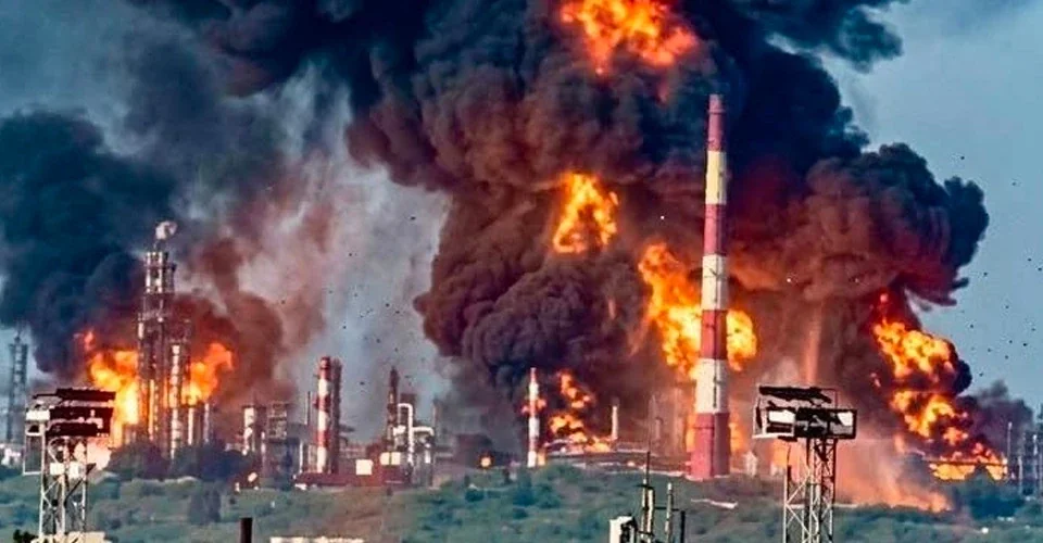 Пожежа на Сизранському НПЗ після удару дронів ЗСУ