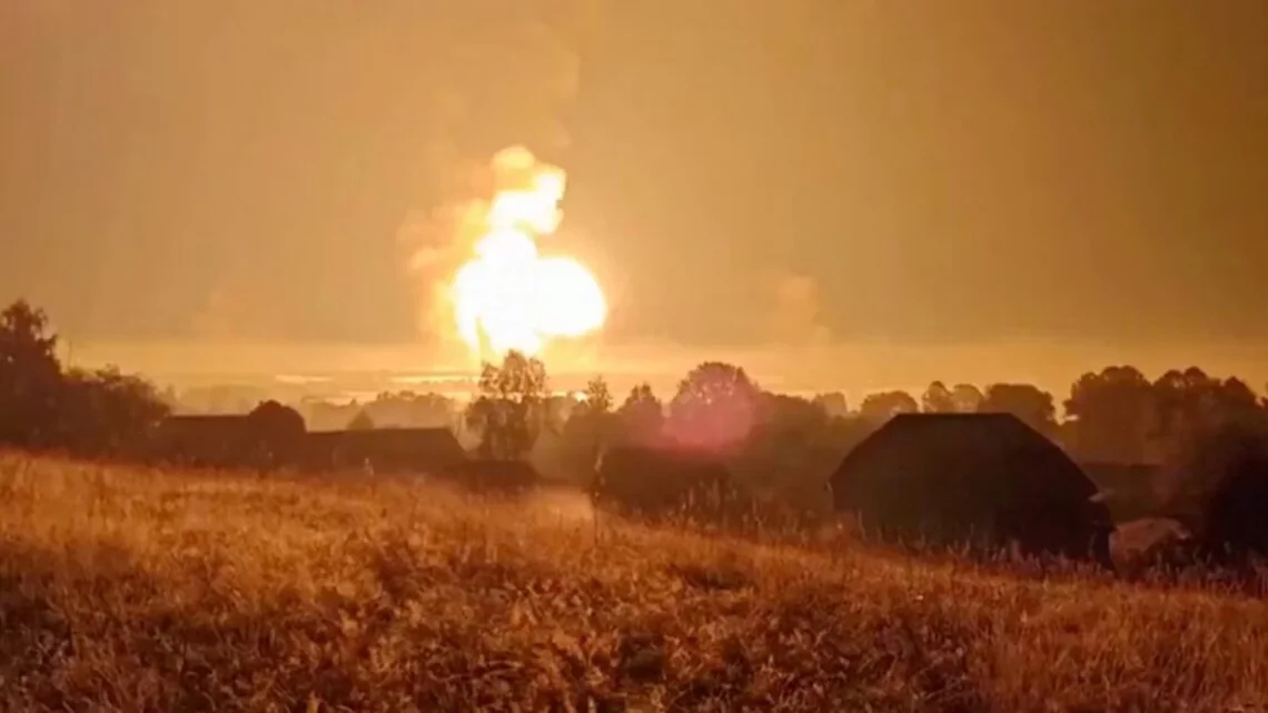 Вибух С-400 після удару дронів ЗСУ в Брянській області