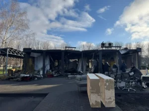 Пошкоджене підприємство в Кривому Розі після атаки дронів Шахед