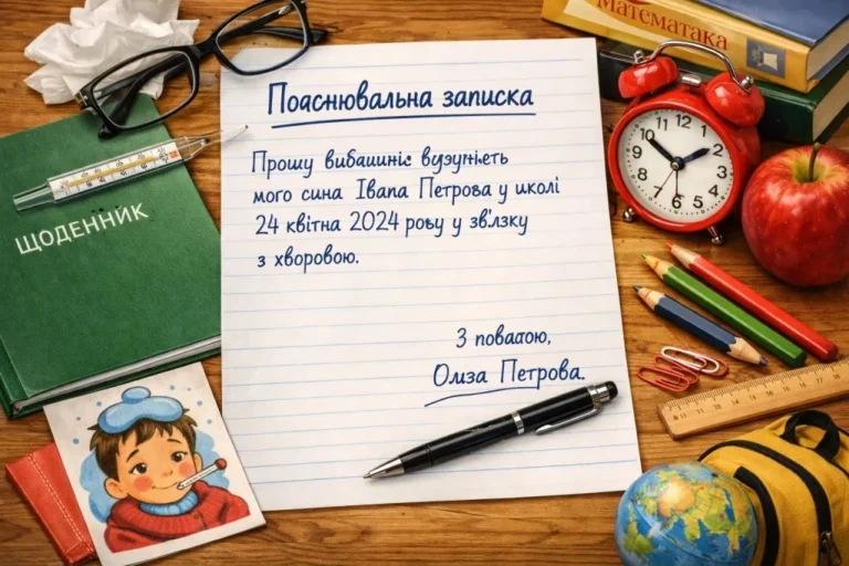 Як написати пояснювальну записку в школу