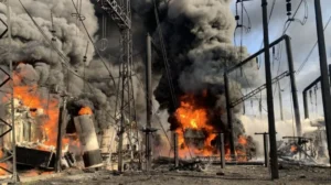 Пожар на электроподстанции в Крыму после ударов по энергетике