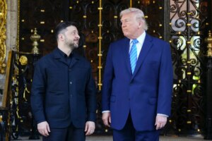 Зеленский и Трамп на встрече по плану мира с Россией