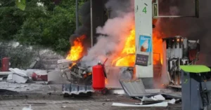 Пожежа на АЗС у Джанкої після атаки дронів у Криму