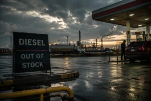 Дефіцит дизеля: табличка OUT OF STOCK на АЗС біля НПЗ