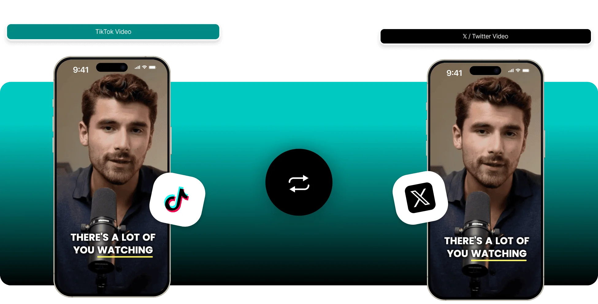 Порівняння інтерфейсів TikTok Video та X Video на iPhone