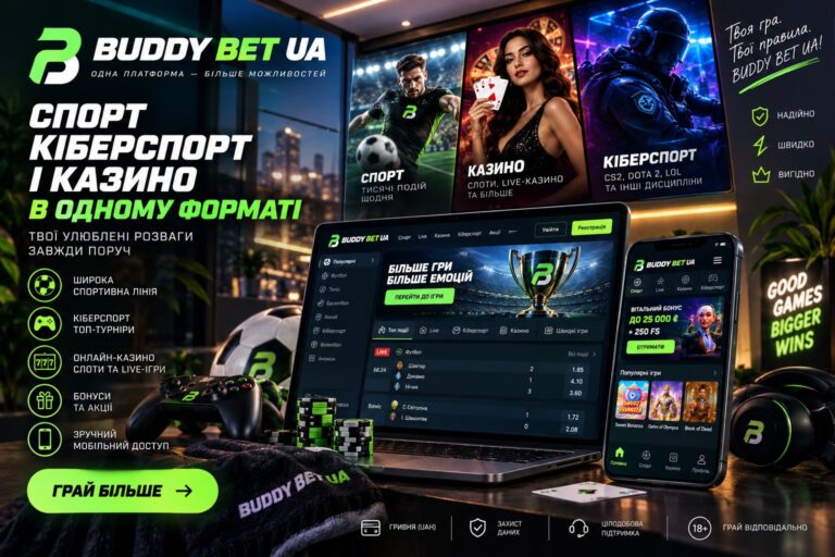 Спорт, кіберспорт і казино на одній платформі: як влаштований Buddy Bet UA